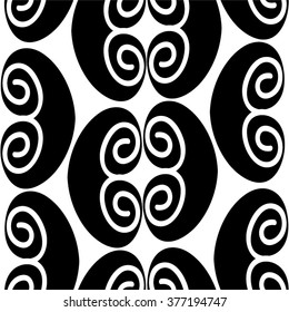 Decorative pattern spiral seamless vector background.