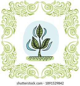 Decorative pattern sprout. Vector illustration