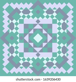 Decorative pattern with  square end 
triangular pixel mosaic. The ornament. Abstract texture designs can be used for backgrounds, textile, wallpapers, gift wrapping, templates, shawl and tile. Vector.