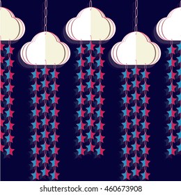 Decorative pattern star with cloud. Star with cloud pattern can be used for wallpaper, cover fills, web page background, surface textures.