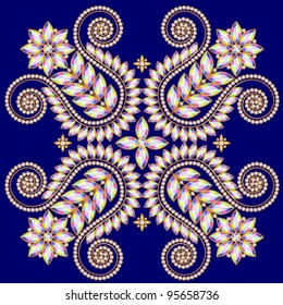 decorative pattern from stones on a dark background