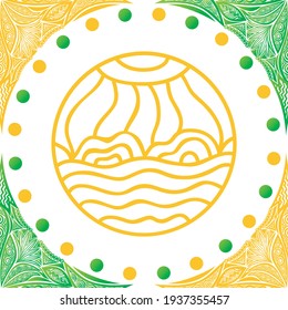 Decorative pattern sun. Vector illustration
