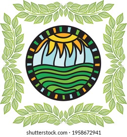 Decorative pattern sun. Vector illustration