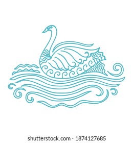 Decorative pattern swan. Vector illustration