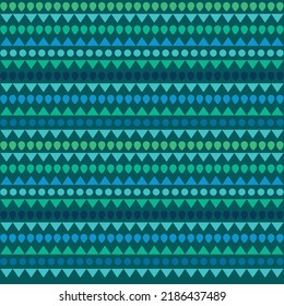Decorative pattern template flat repeating geometric horizontal layout. Vector Illustration.