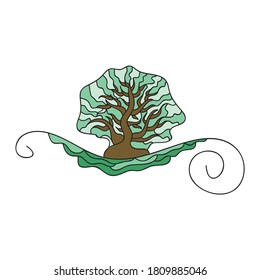 Decorative pattern tree. Vector illustration