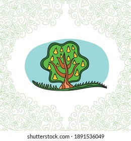 Decorative pattern tree. Vector illustration