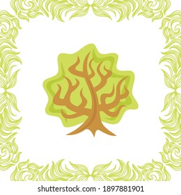 Decorative pattern tree. Vector illustration