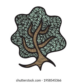 Decorative pattern tree. Vector illustration
