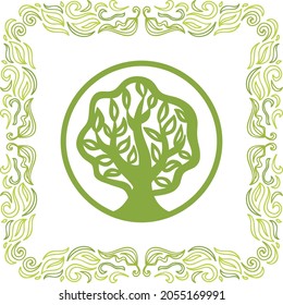 Decorative pattern tree. Vector illustration