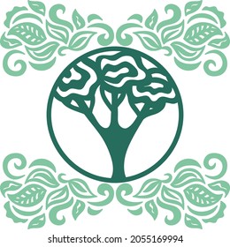 Decorative pattern tree. Vector illustration