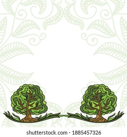 Decorative pattern trees. Vector illustration