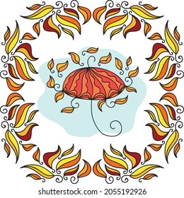 Decorative pattern umbrella. Vector illustration