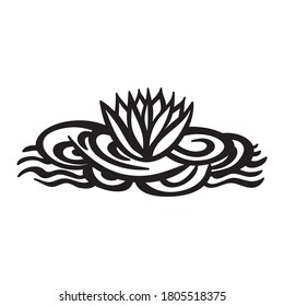 Decorative pattern water lily. Vector illustration