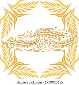 Decorative pattern wheat. Vector illustration