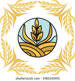 Decorative pattern wheat. Vector illustration
