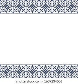 Decorative pattern with; square end; triangular pixel mosaic. Decor for; borders. The ornament. Abstract flower texture designs can be used for backgrounds; textile; templates; and tile. Vector.