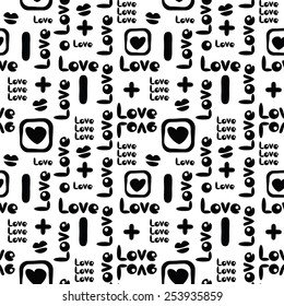decorative pattern with words and symbols