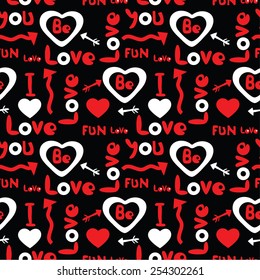 decorative pattern with words and symbols