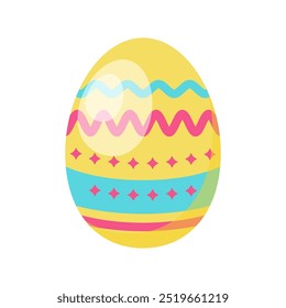 Decorative patterned colorful easter eggs icons vector illustration perfect for holiday easter isolated on a white background