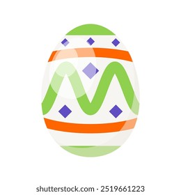 Decorative patterned colorful easter eggs icons vector illustration perfect for holiday easter isolated on a white background