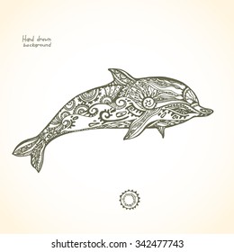 Decorative patterned dolphin