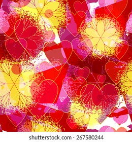 Decorative patterned texture "Valentine's Day" in the form of square tiles;