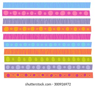 decorative patterns collection in cheerful color over white