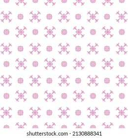 Decorative patterns in pink color on white background, vector