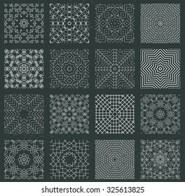 decorative patterns and textures. Snowflakes artistic icons.