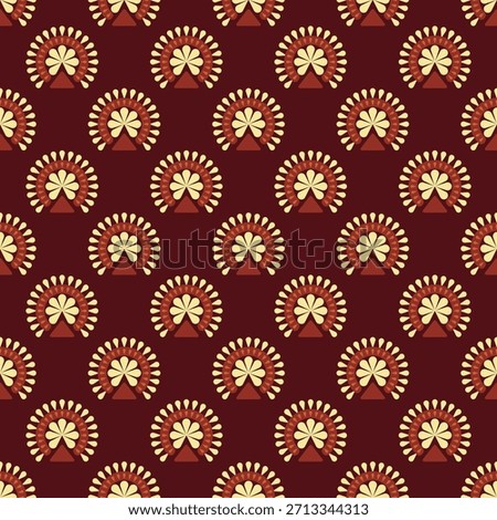 Decorative Peacock Feather Style Repetitive Structure Ornamental Design Seamless Pattern