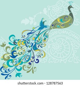 Decorative peacock vector