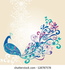 Decorative peacock vector