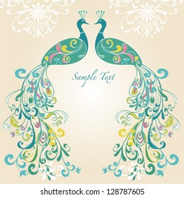 Decorative peacock vector