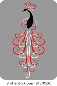 Pavo de corral decorativo. Ilustración vectorial.