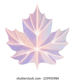 Decorative pencil hand draw vector isolated colorful leaf on white background