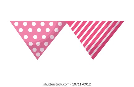 decorative pennant triangle dots stripes hang