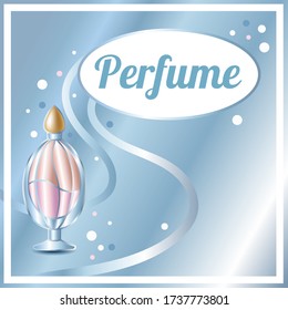 Tarjeta de frasco de perfume decorativa
diseño para texto con fondo, ilustración vectorial