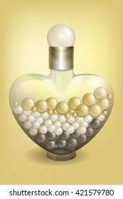 decorative perfume bottle with pearls