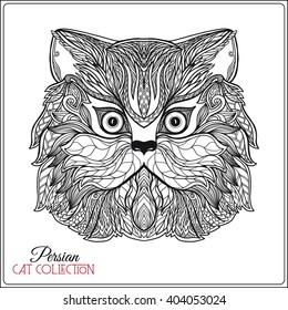 Decorative persian cat. Vector illustration. This illustration can be used as a greeting card or as a print on T-shirts and bags.