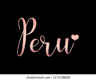 Decorative Peru Text, Black and Pink Design