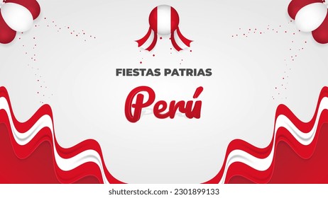 Dekorativer peruanischer Nationalfeiertag oder Peru-Unabhängigkeitstag mit peruanischem Text von Nationalfeiertagen auf Spanisch