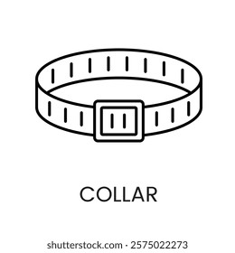 A decorative pet collar icon in vector, symbolizing fashion accessories for pets, with an editable stroke.