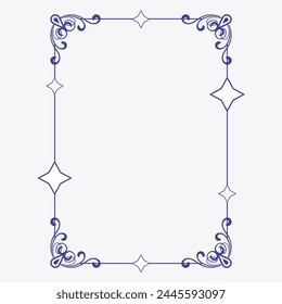 Decorative photo Frame vector Vintage calligraphic frame