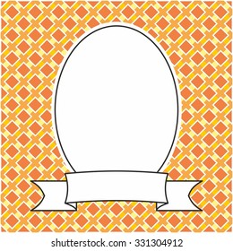 Decorative photo vector frame on orange plaid background