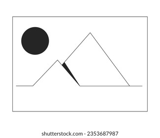 Decorative picture flat monochrome isolated vector object. Photo studio image background. Editable black and white line art drawing. Simple outline spot illustration for web graphic design