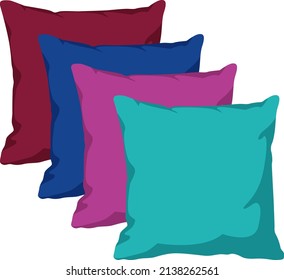 Decorative pillows, illustration, vector on a white background.