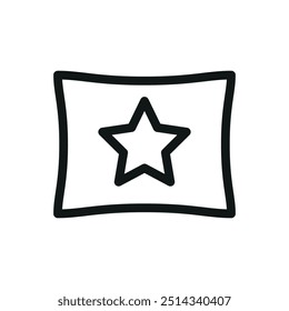 Decorative pillows isolated icon, premium pillow with star vector icon with editable stroke