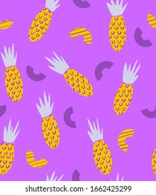 Decorative pineapple seamless pattern illustration