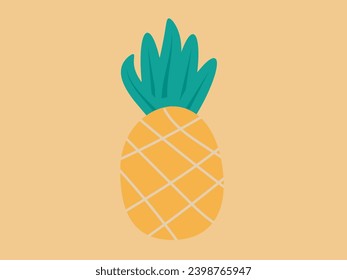 Decorative Pineapples cartoon vector illustrations